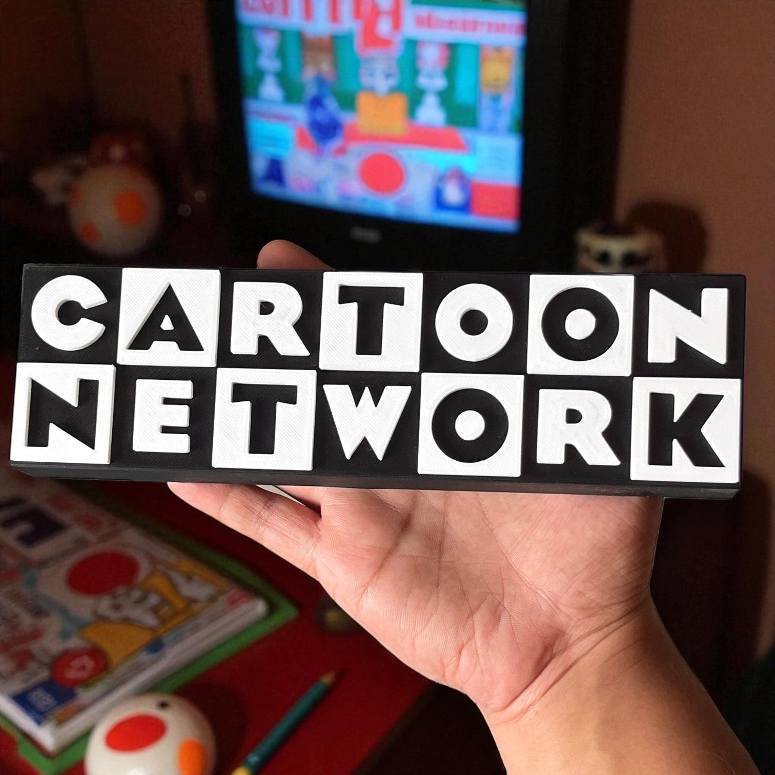 Nostalgic Cartoon Network Old 90's Logo Theme Table Top for Home Decor , Showpiece and Collectables