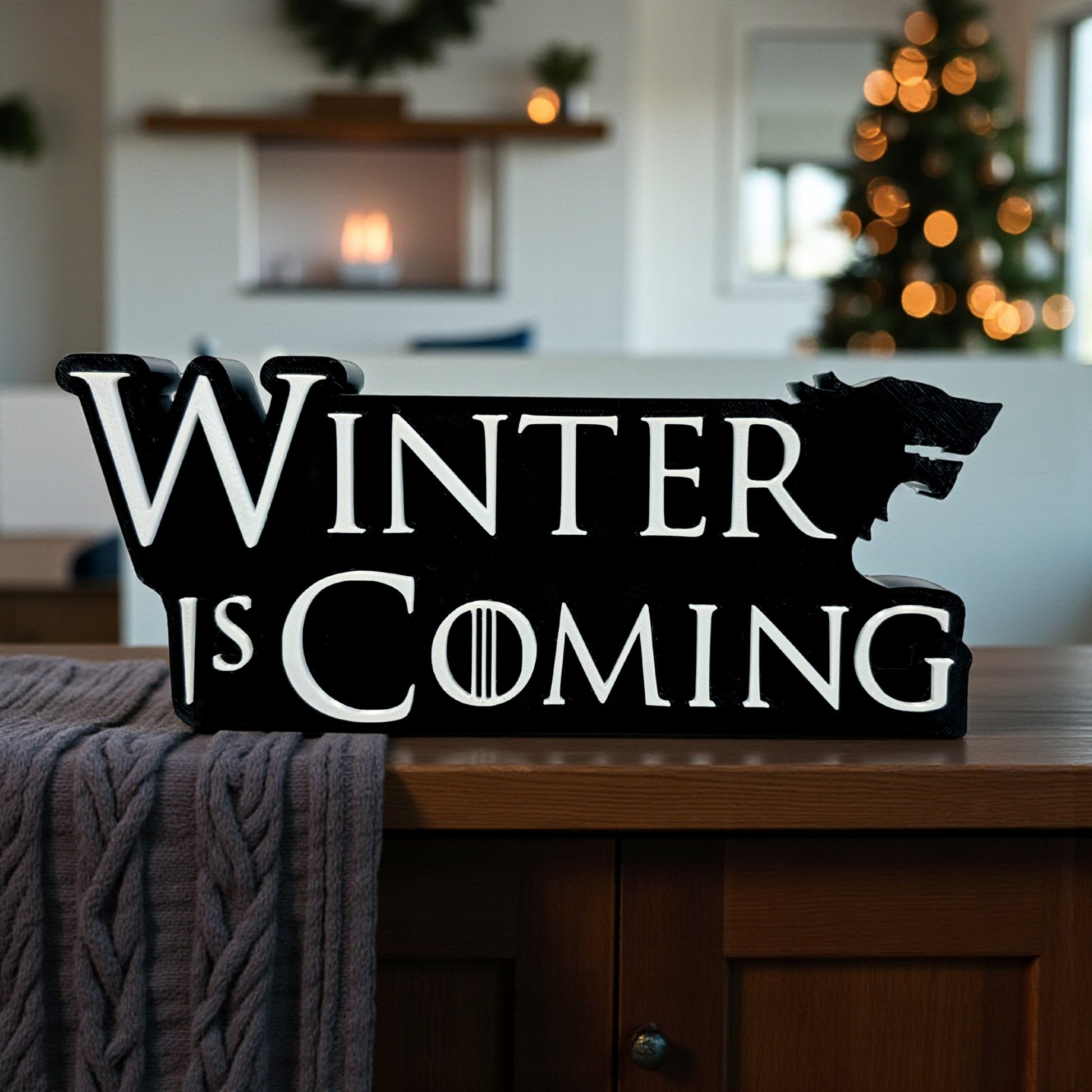 GOT THEME WINTER IS COMING TABLETOP, HOME DECOR, WALL HANGING, PLASTIC & DURABLE TABLETOP