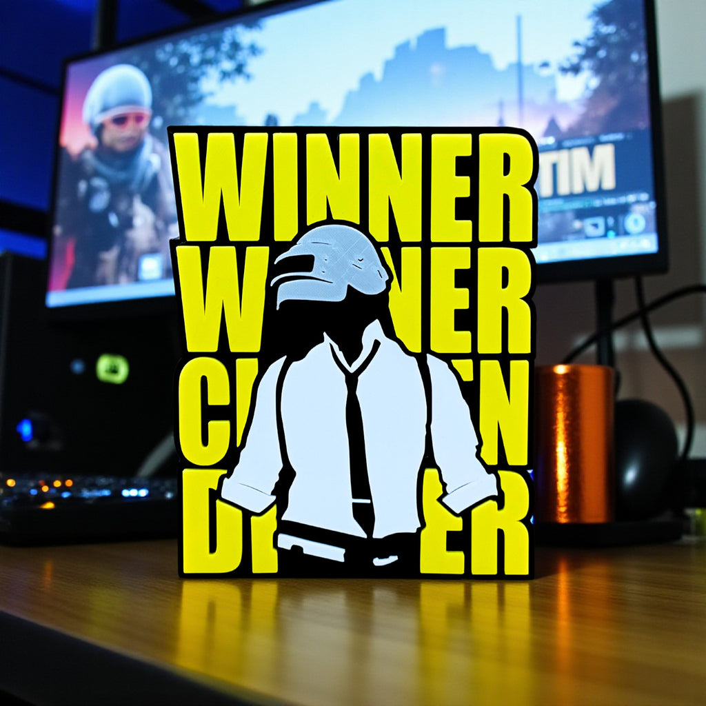 Pubg - Winner Winner Chicken Dinner Theme Table Top for Home Decor , Showpiece and Collectable