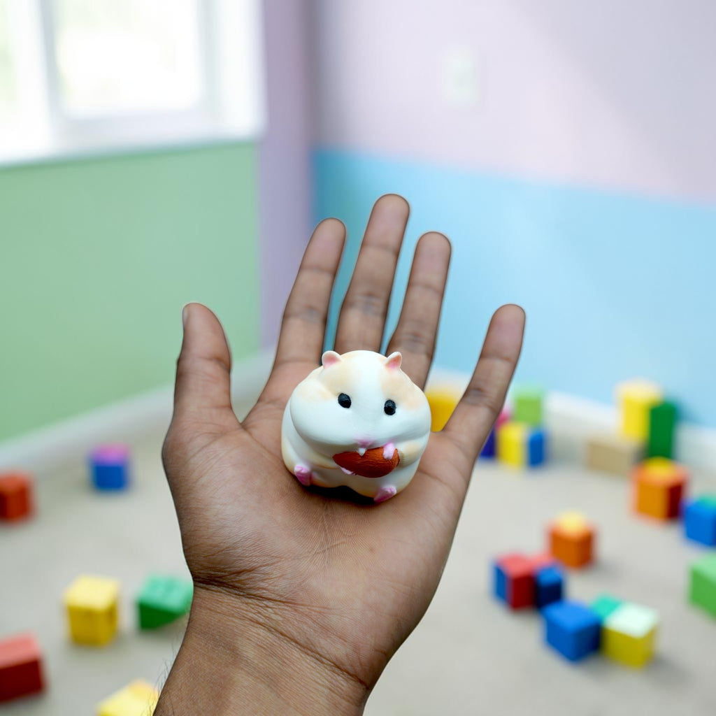 Kawaii Chubby Hamster Mini – Super Cute Desk Decor | Snack Lover Hamster Figurine