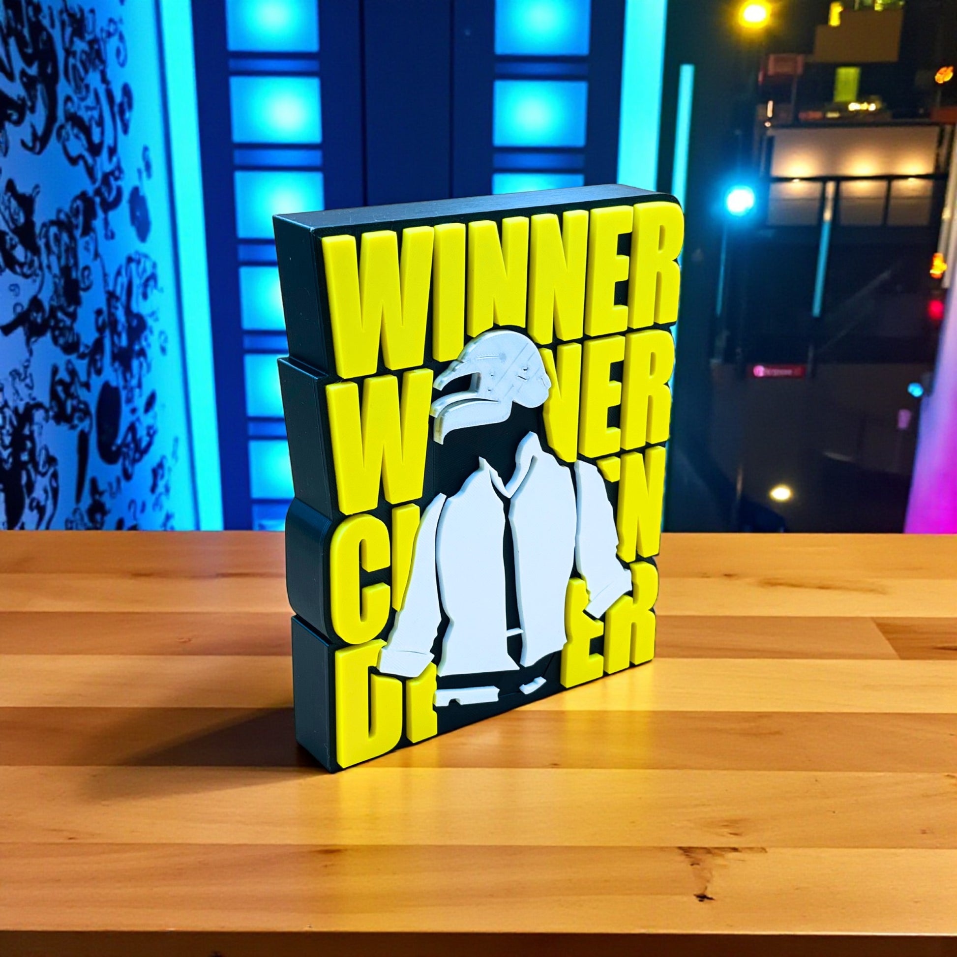 Pubg - Winner Winner Chicken Dinner Theme Table Top for Home Decor , Showpiece and Collectable