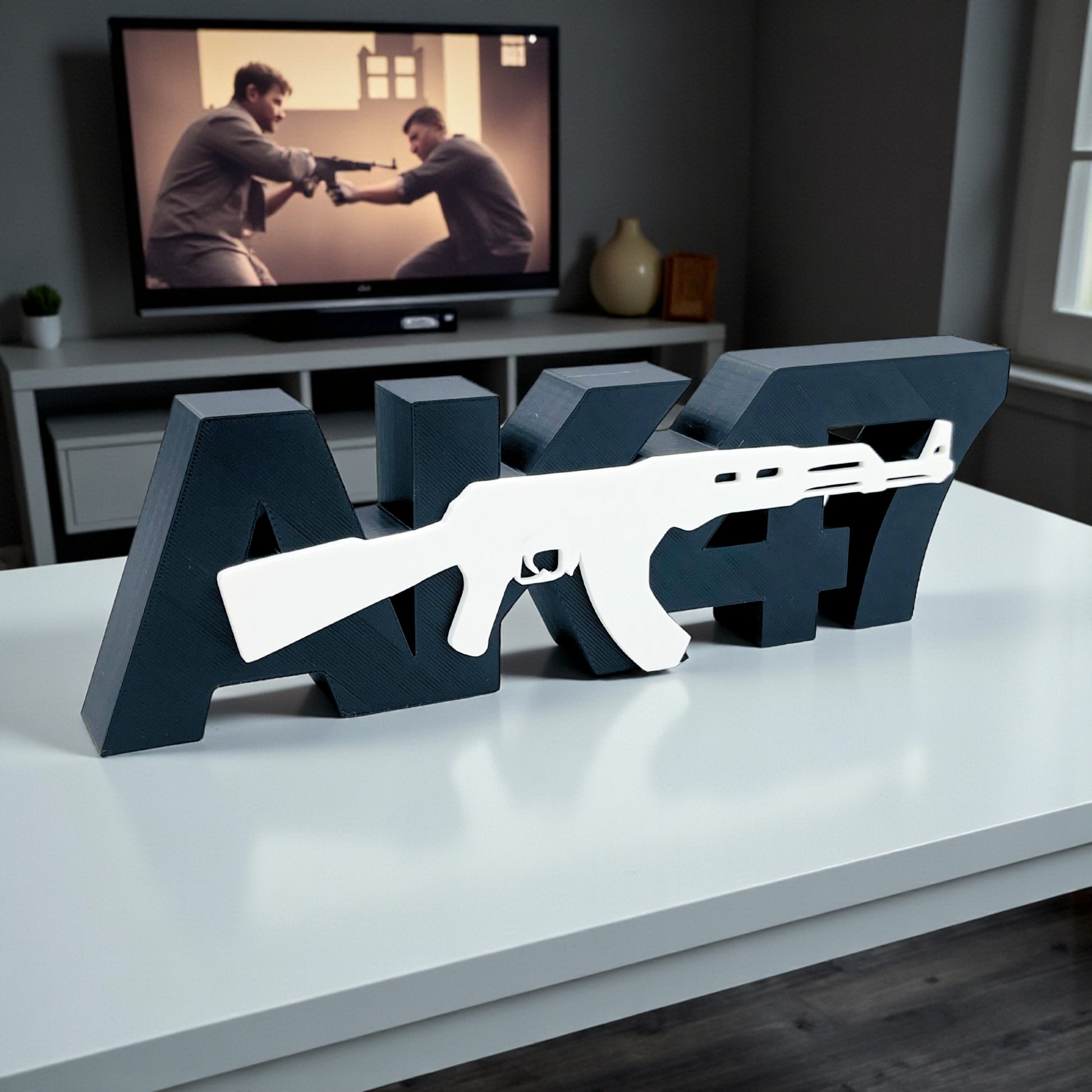 Cool Aesthetic AK-47 Theme Table Top for Home Decor and Collectable Item