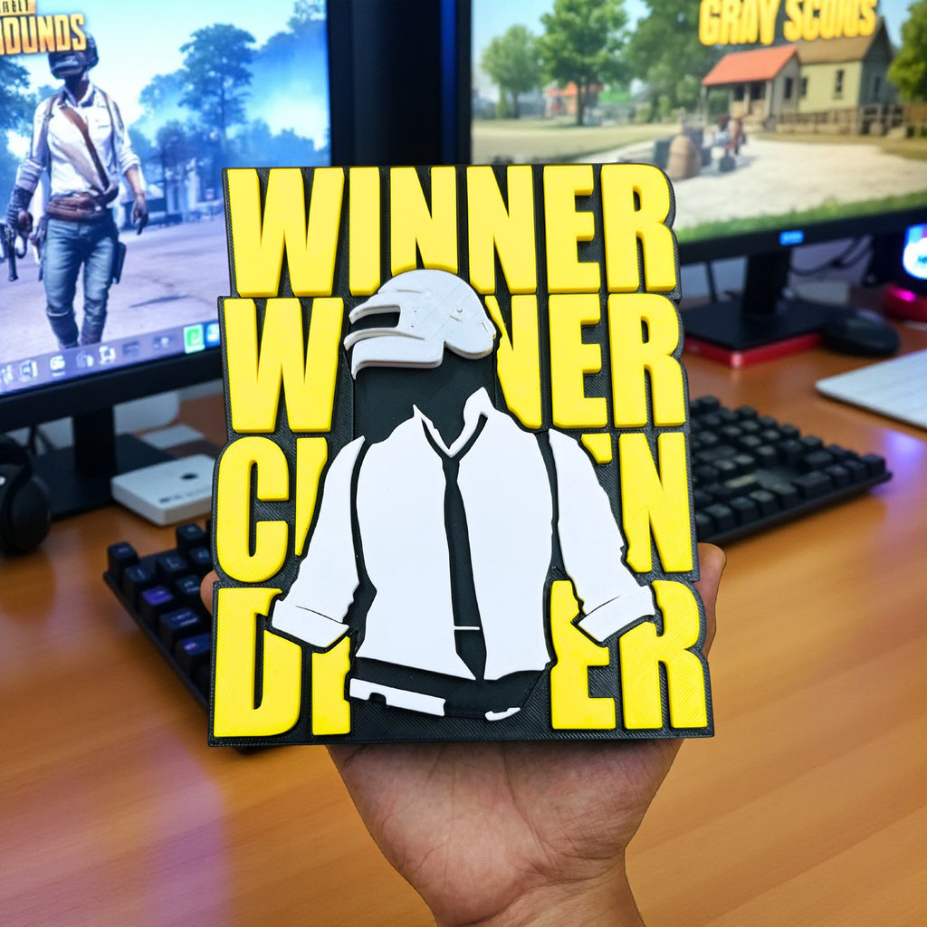 Pubg - Winner Winner Chicken Dinner Theme Table Top for Home Decor , Showpiece and Collectable