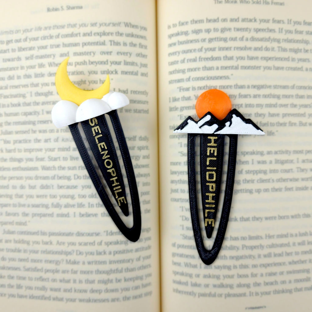 Sun & Moon Theme Designer Bookmark for Readers & Book Lovers