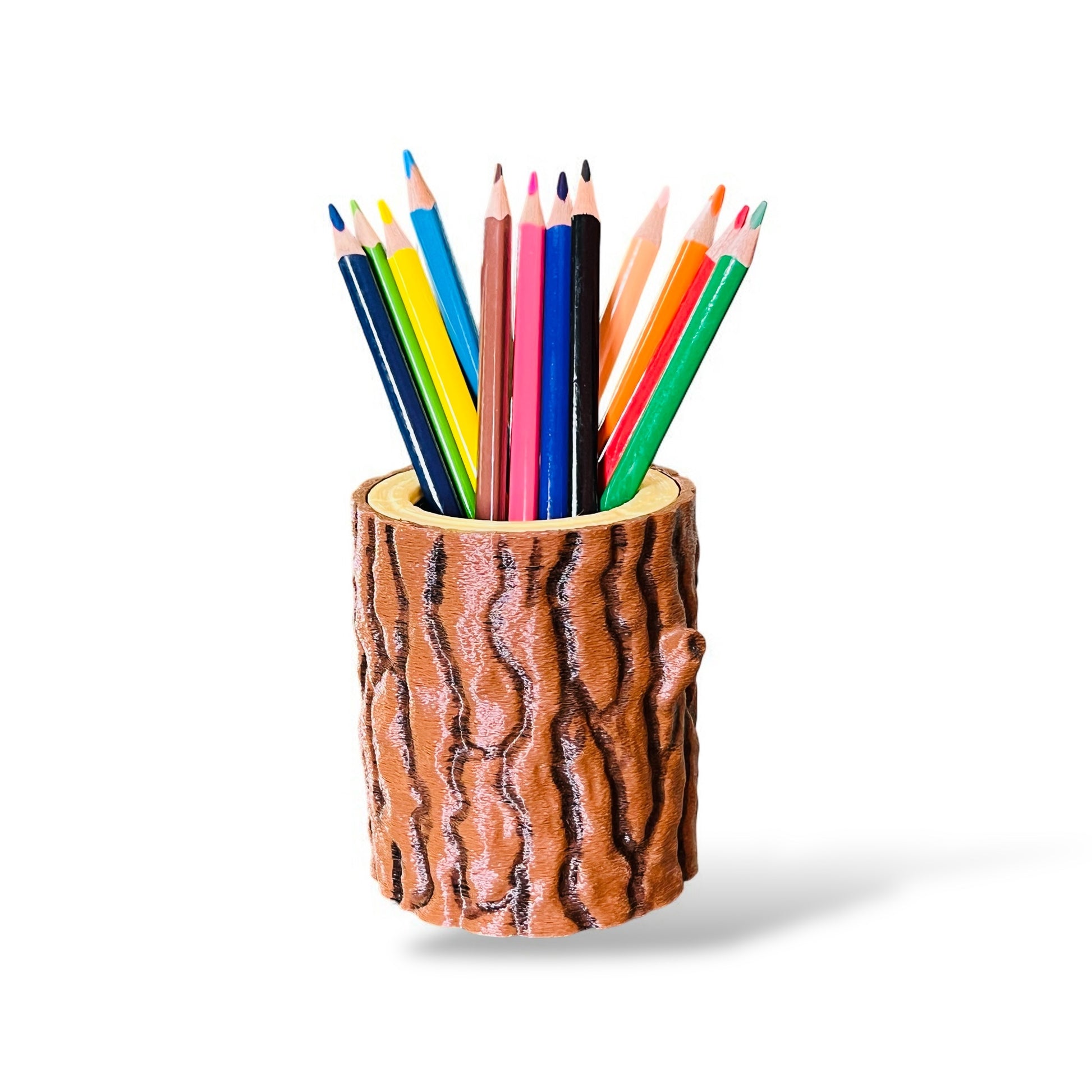 3D FUNKY WOODG LOG PENHOLDER, PLASTIC PENCIL HOLDER, SINGLE COMPARTMENT