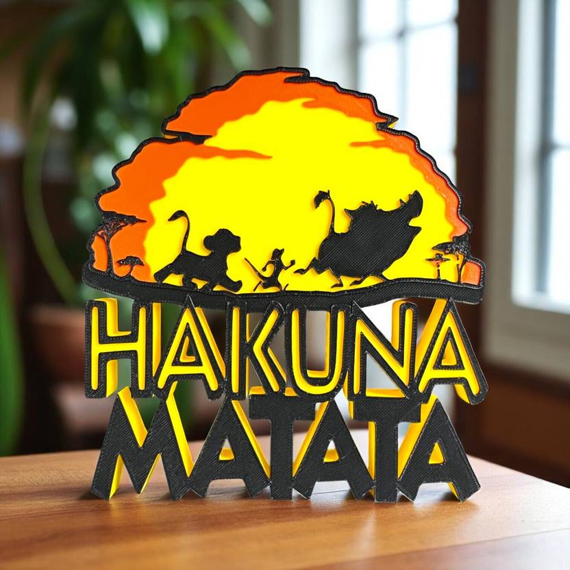 3D Hakuna Matata Lion King Theme Table Top