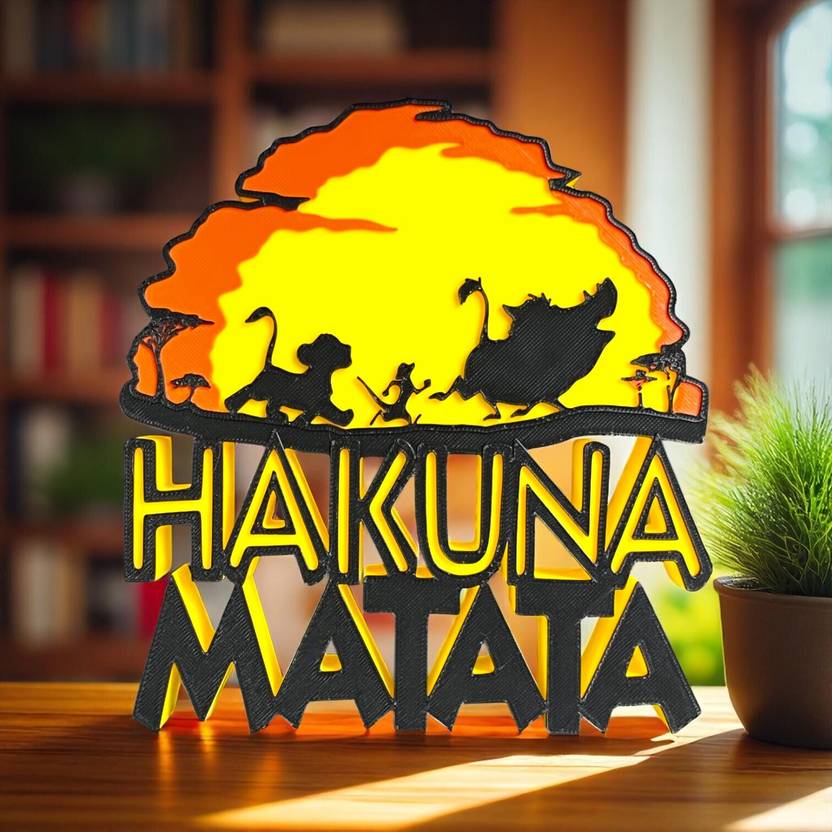 3D Hakuna Matata Lion King Theme Table Top