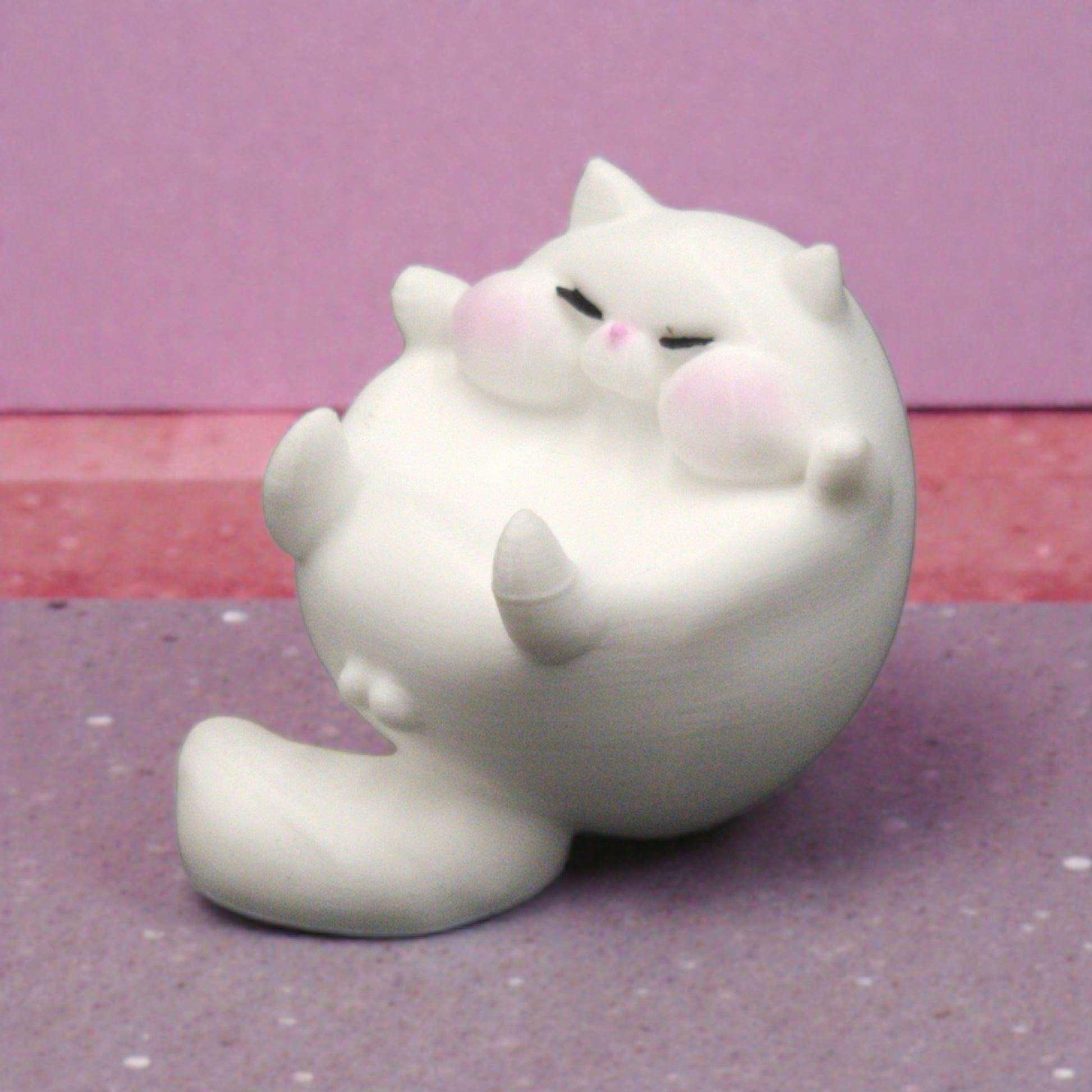 Chubby lazy cat penstand, Plastic single pen penstand, Cute Gifting Idea