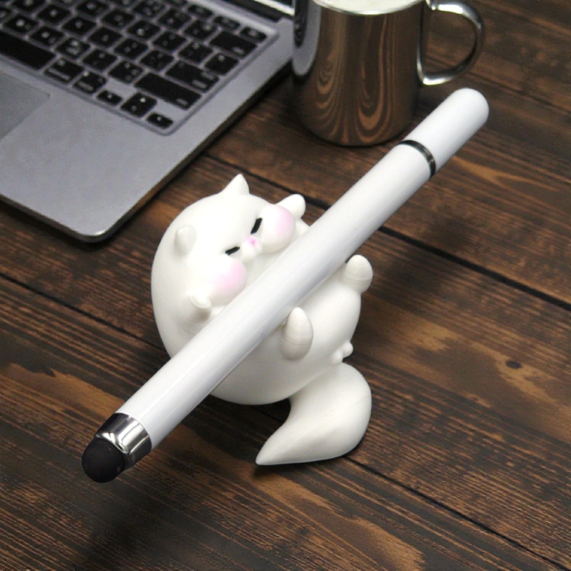 Chubby lazy cat penstand, Plastic single pen penstand, Cute Gifting Idea