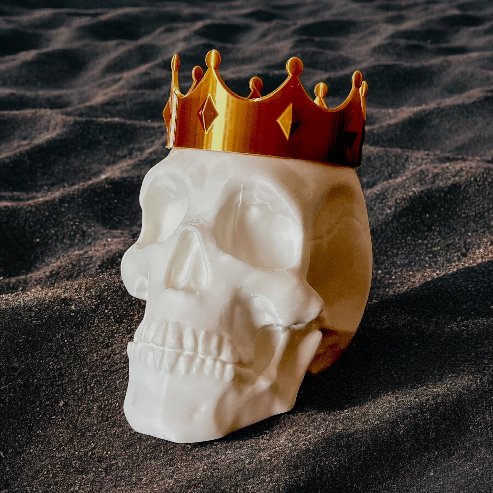 ROYAL KING'S SKULL PEN HOLDER, TRENDY DESK ORGANIZER, PLASTIC FUNKY PEN PENCIL HOLDER