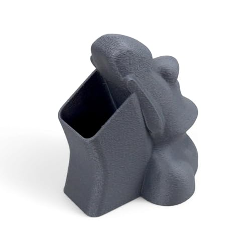 HOBIGO Moai Head Desk Organiser, Decorative Pen and Pencil Holder, Grey|B0DYPHYL5R