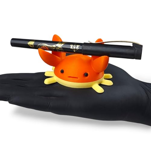 HOBIGO Cute Crab Design Desktop Pen Holder, Orange and Yellow, Beach Theme Office Accessory|B0DYWHPJDZ