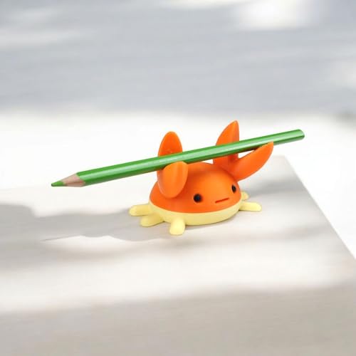 HOBIGO Cute Crab Design Desktop Pen Holder, Orange and Yellow, Beach Theme Office Accessory|B0DYWHPJDZ