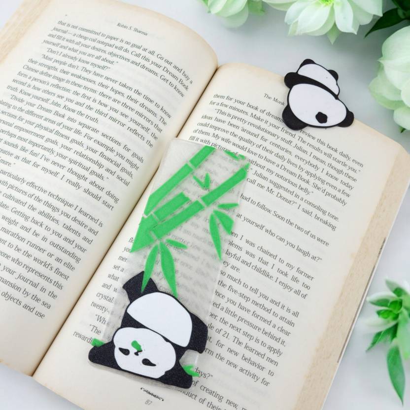 3D CUTE PANDAS, CLIMBING AND FALLING (PACK OF 2) Plastic Bookmark  