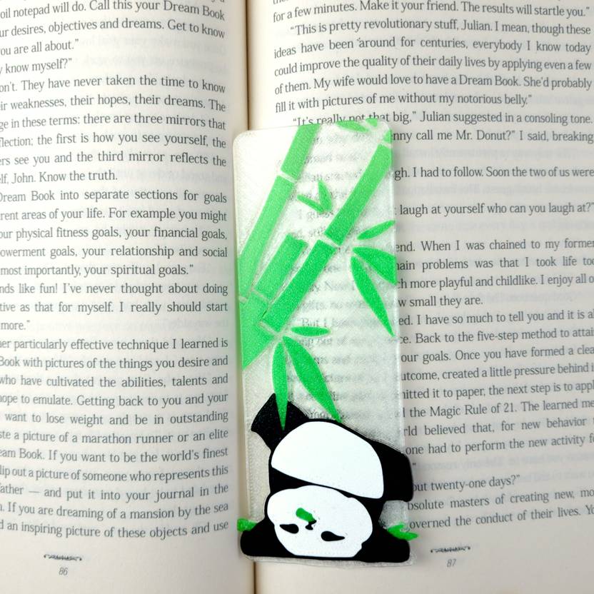 3D CUTE PANDAS, CLIMBING AND FALLING (PACK OF 2) Plastic Bookmark  