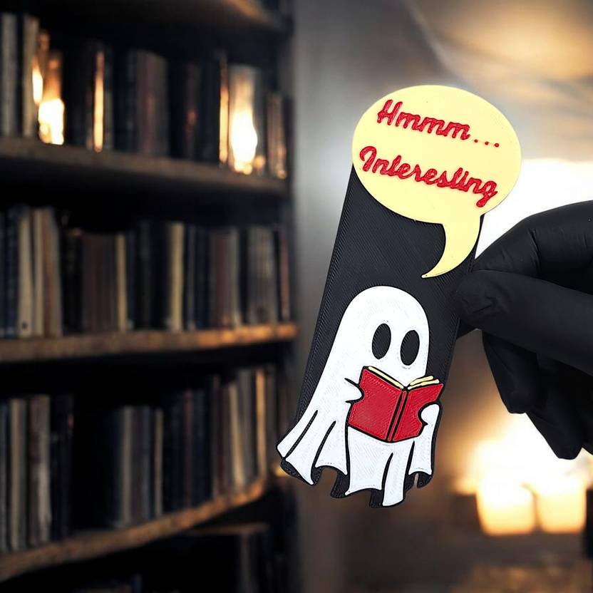 3D GHOST THEME BOOKMARK WITH PAPERCLIP