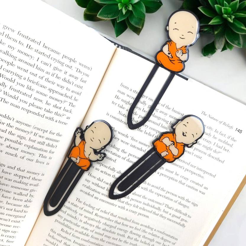 3D CUTE LITTLE MONKS THEME BOOKMARK PLASTIC Bookmark  