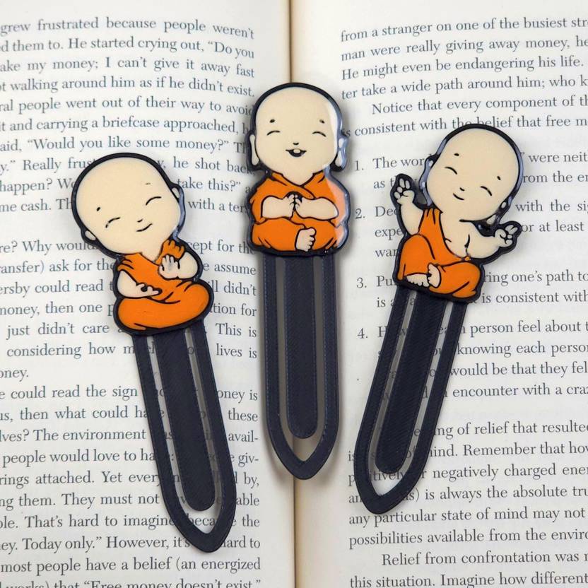 3D CUTE LITTLE MONKS THEME BOOKMARK PLASTIC Bookmark  
