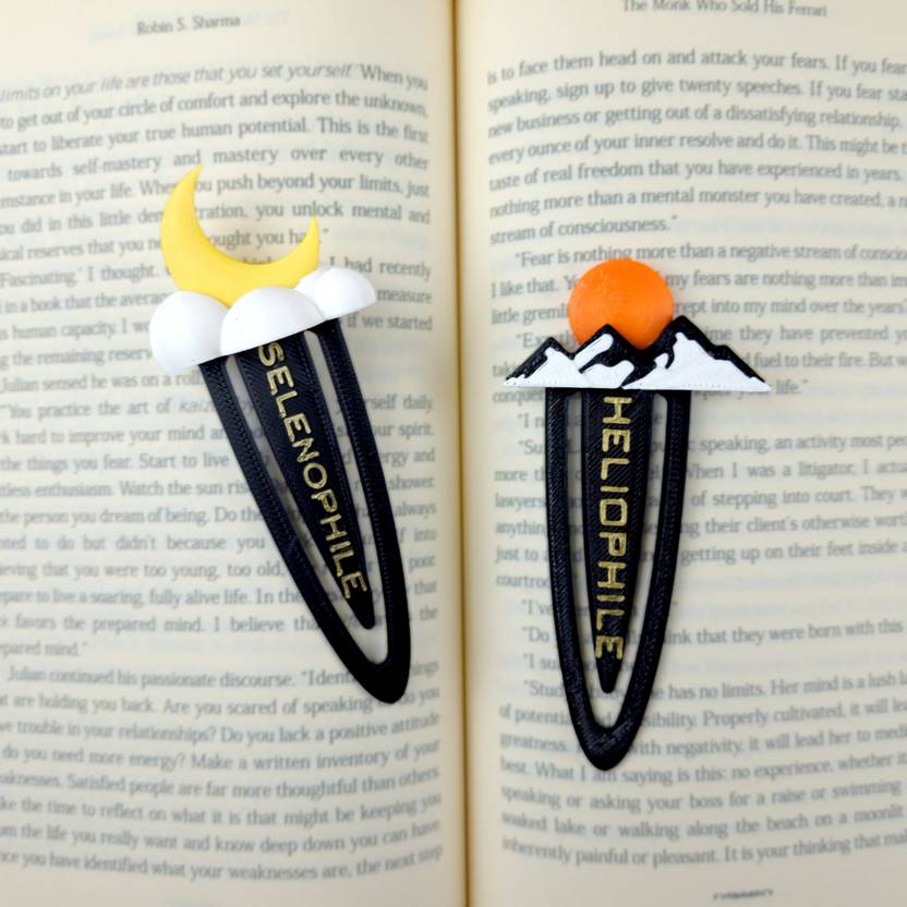 3D SUN & MOON PAPER-CLIP (PACK OF 2) Bookmark 