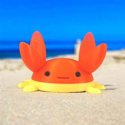 HOBIGO Cute Crab Design Desktop Pen Holder, Orange and Yellow, Beach Theme Office Accessory|B0DYWHPJDZ