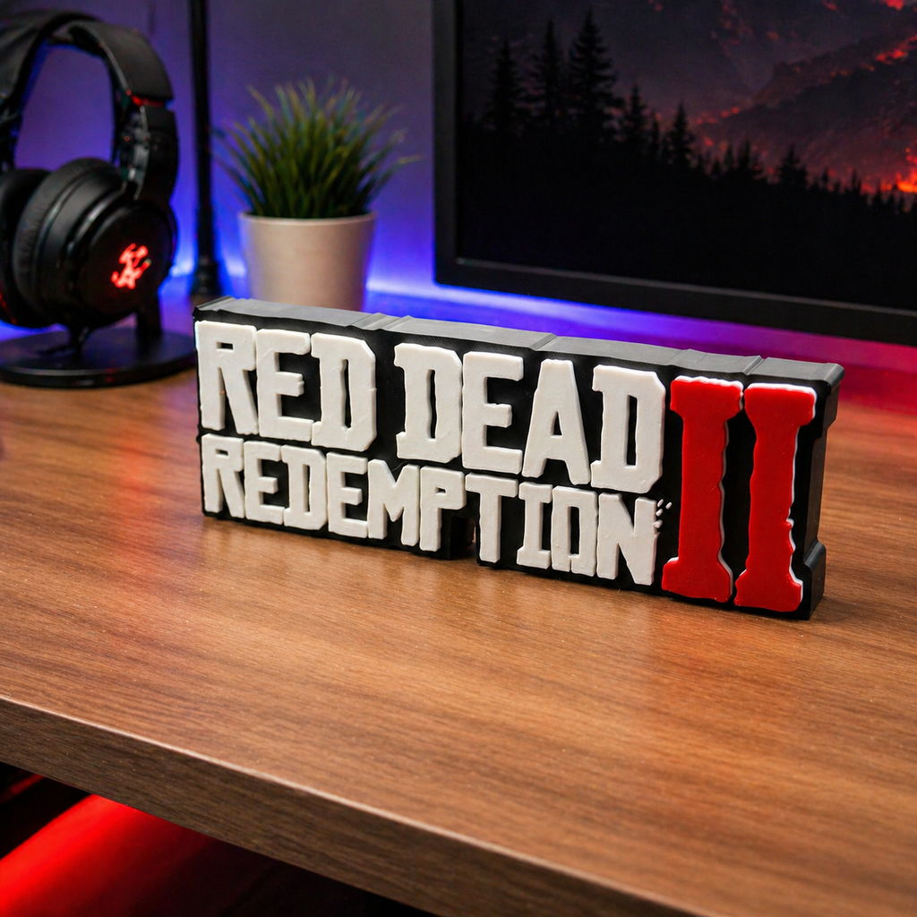Redemption II Inspired 3D Desk Sign | Bold Gaming Room Decor | Gamer Gift Item