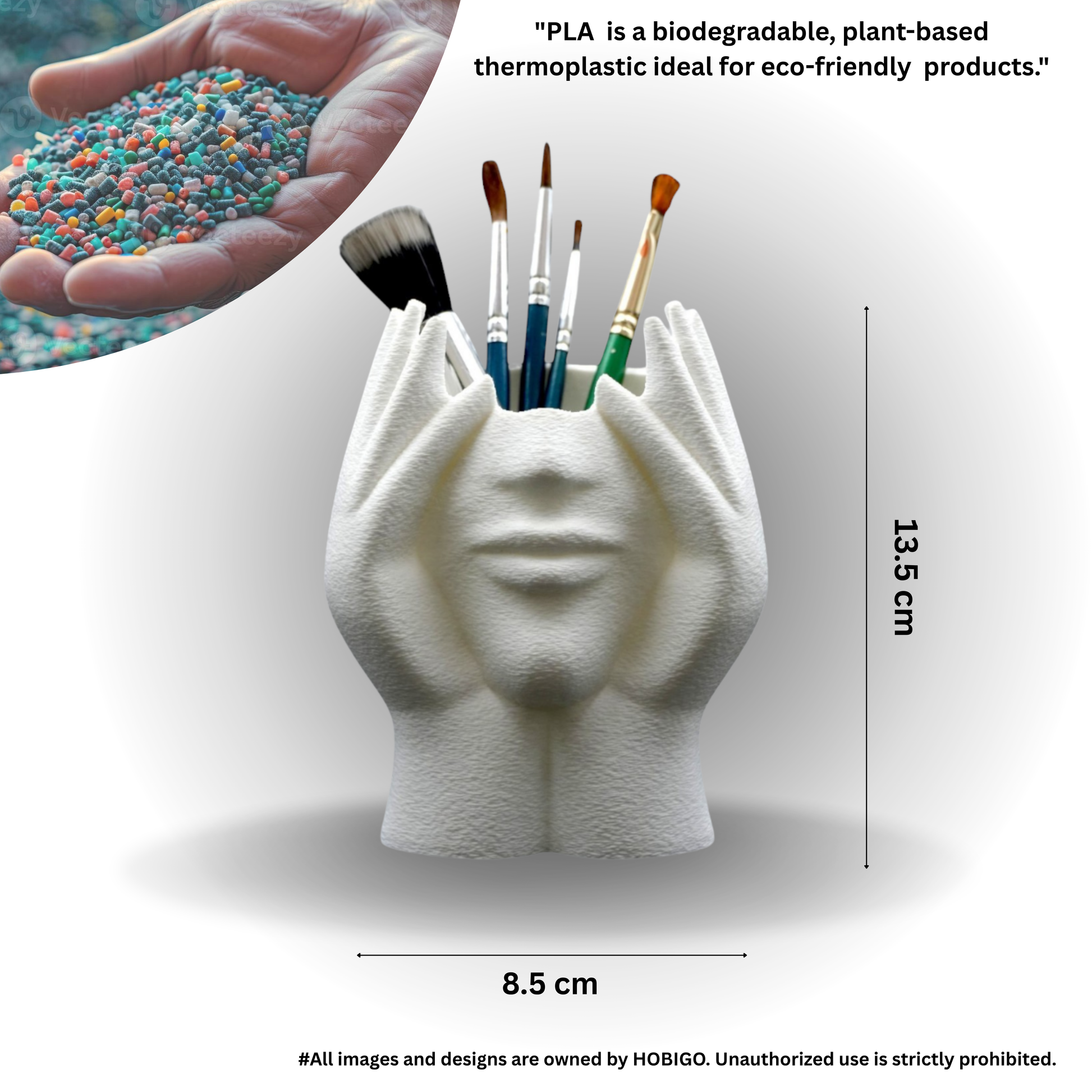 Artistic Face Pen Holder – Aesthetic  Desk Organizer | Creative Brush & Stationery Stand