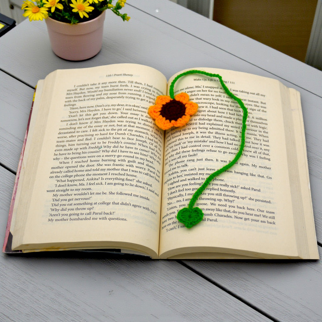 Handmade Crochet Flower Bookmark