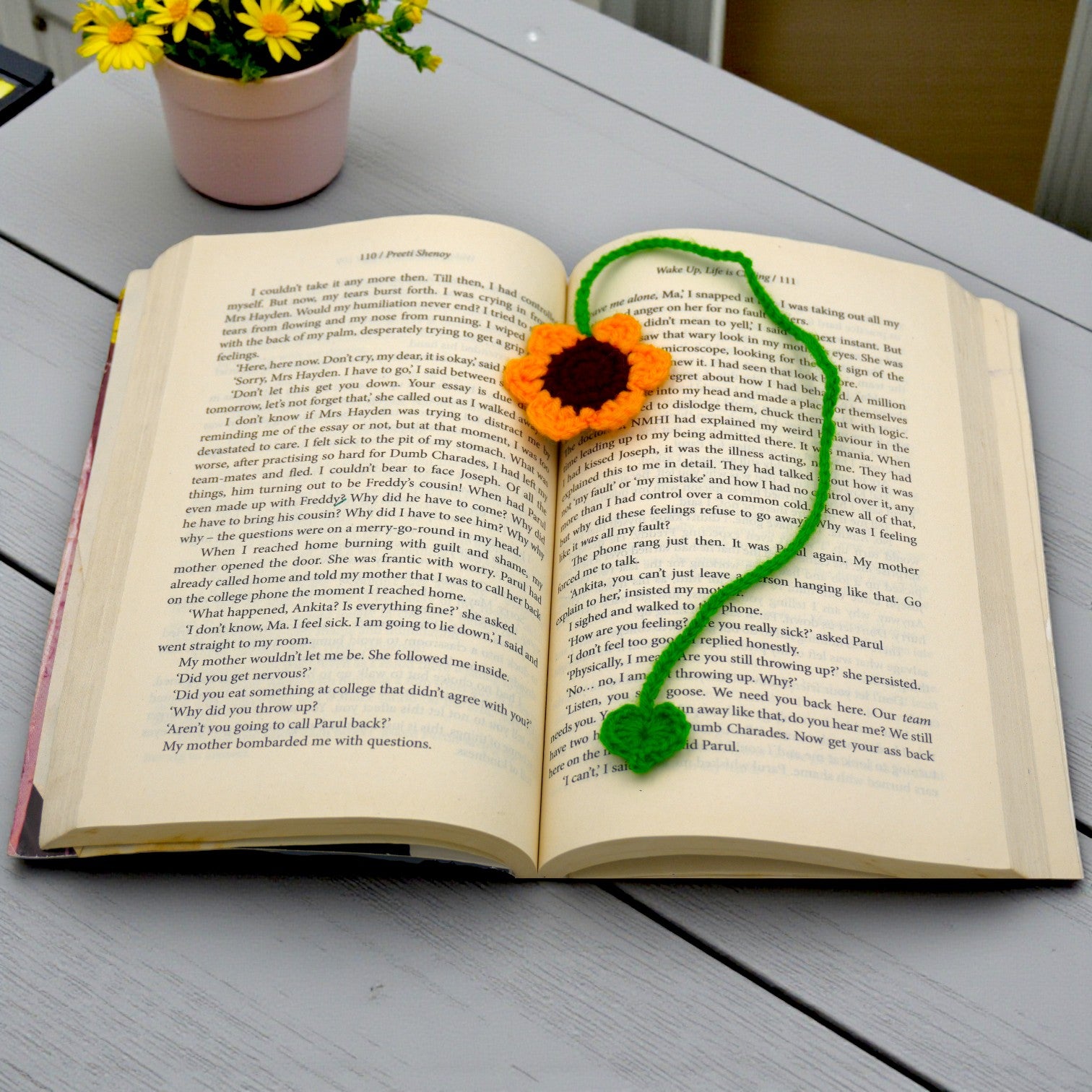 Handmade Crochet Flower Bookmark