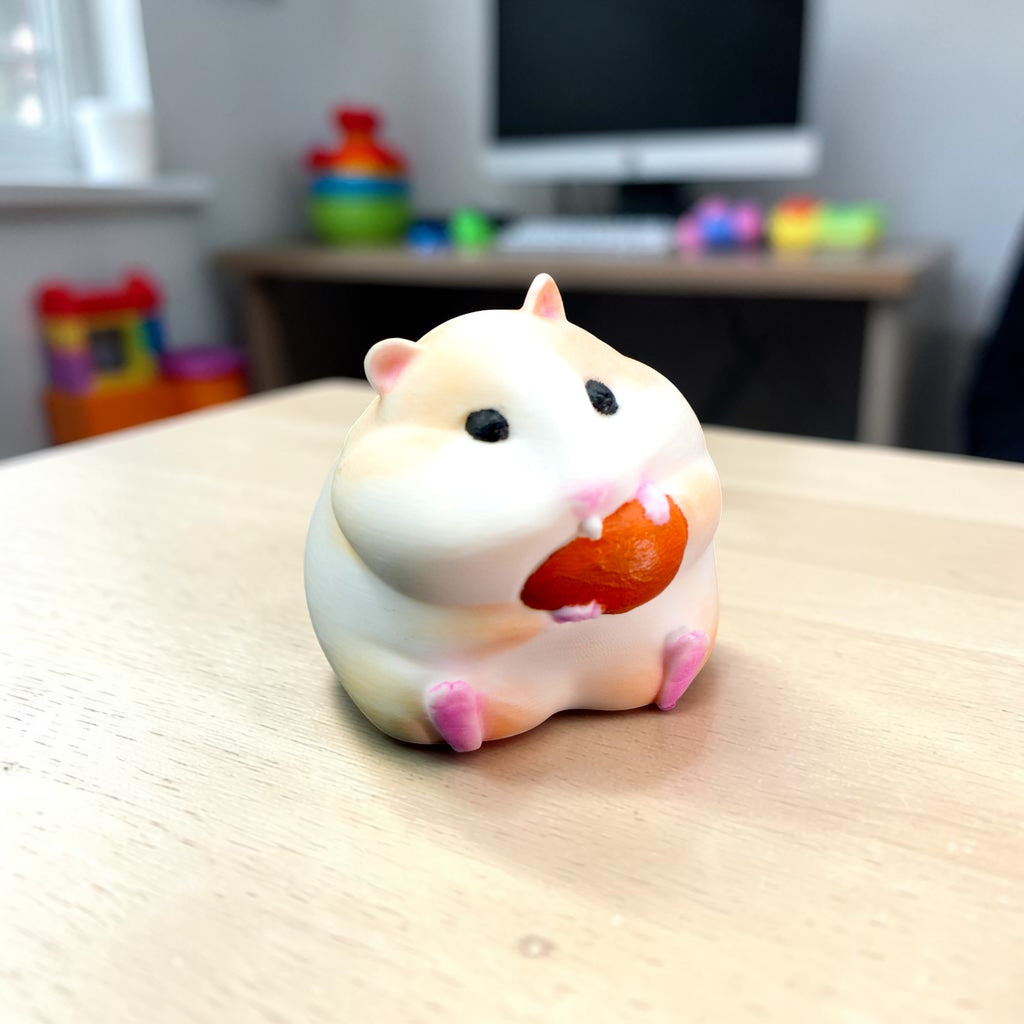 Kawaii Chubby Hamster Mini – Super Cute Desk Decor | Snack Lover Hamster Figurine