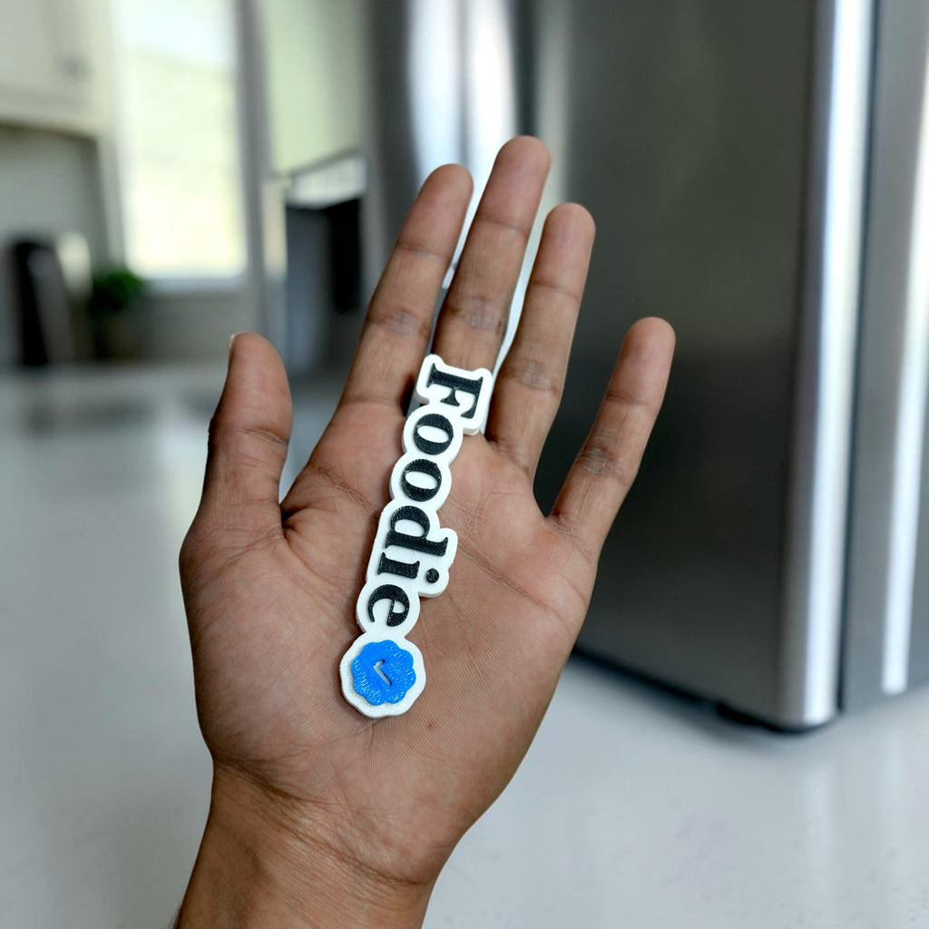 Verified Foodie Inspired 3D Printed Fridge Magnet for Food Lovers
