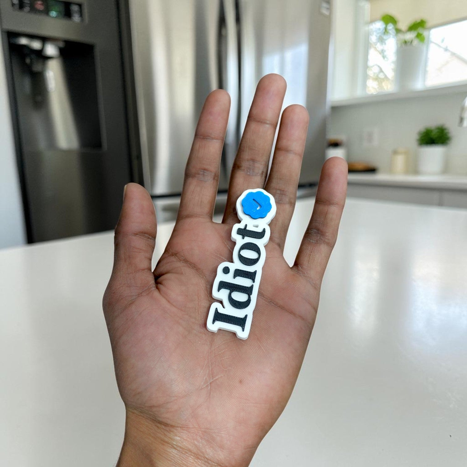 Verified Idiot 3D Printed Fridge Magnet | Funny Kitchen Decor Gift