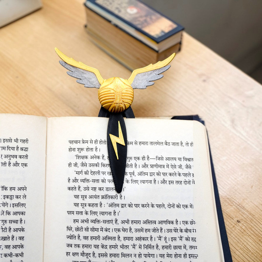 Magic Theme Funky P02 Bookmark, Plastic Bookmark, Golden Orb & Magic Wand