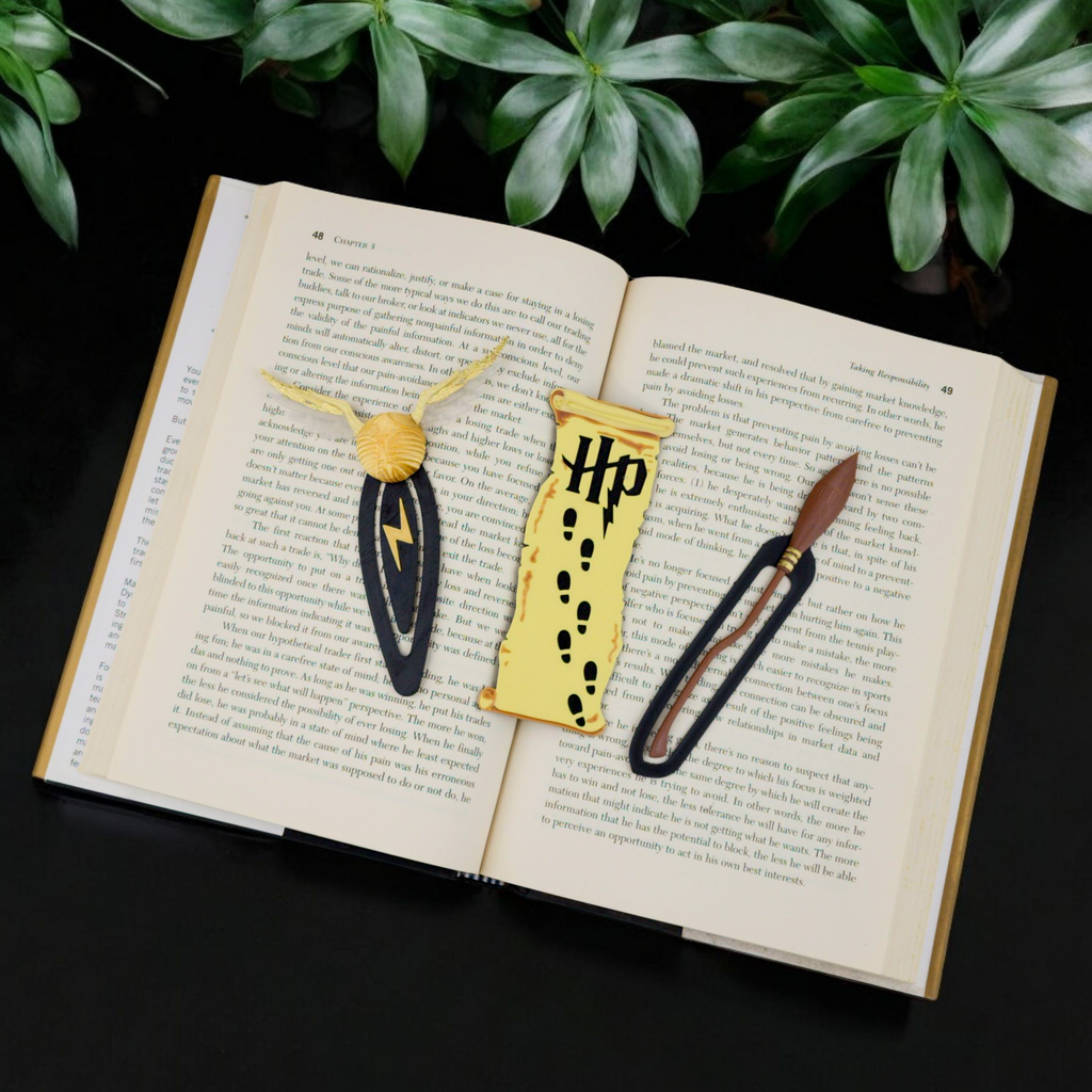 Harry potter theme plastic bookmark version 2, pack of 3 unique designs