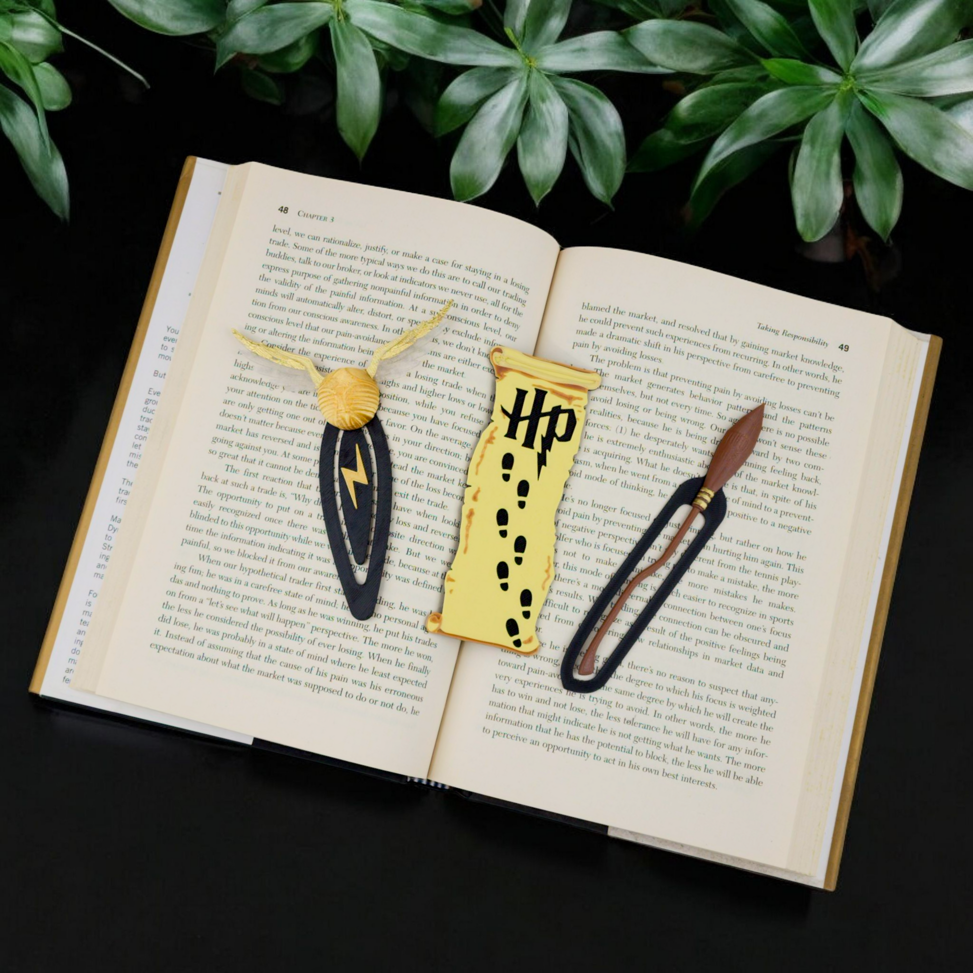 Harry potter theme plastic bookmark version 2, pack of 3 unique designs