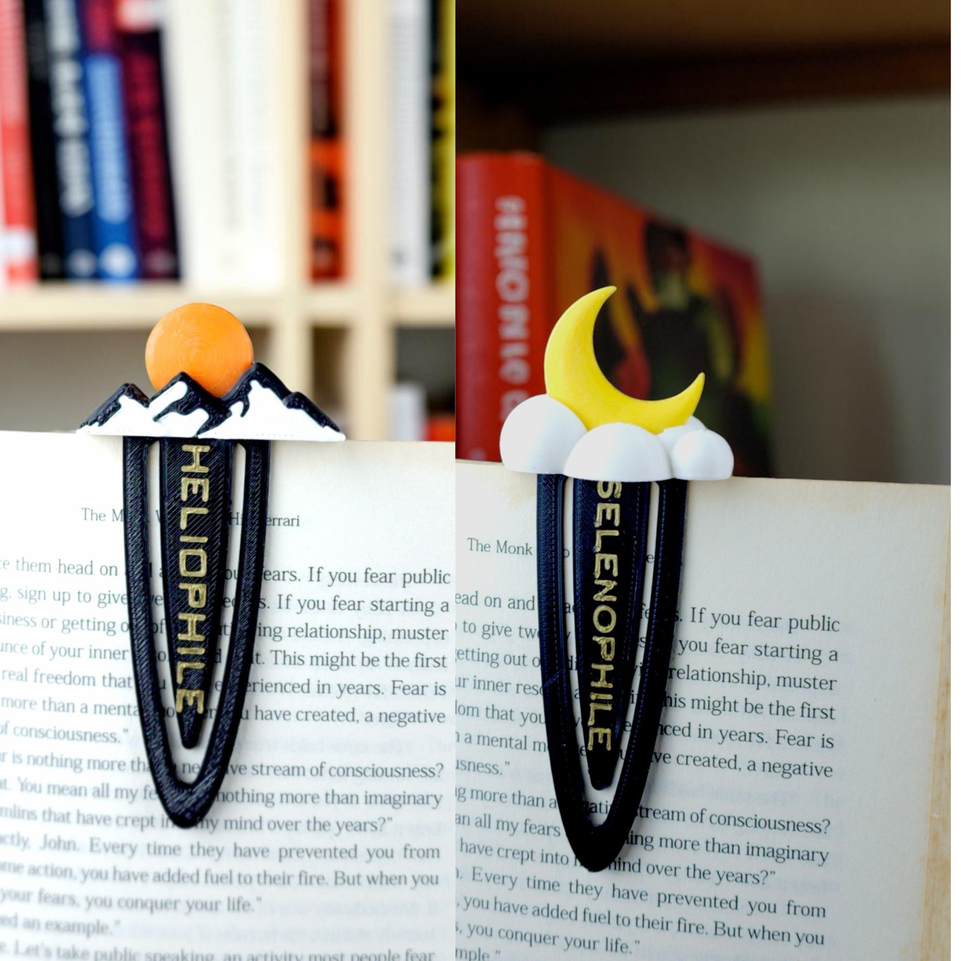 Sun & Moon Theme Designer Bookmark for Readers & Book Lovers