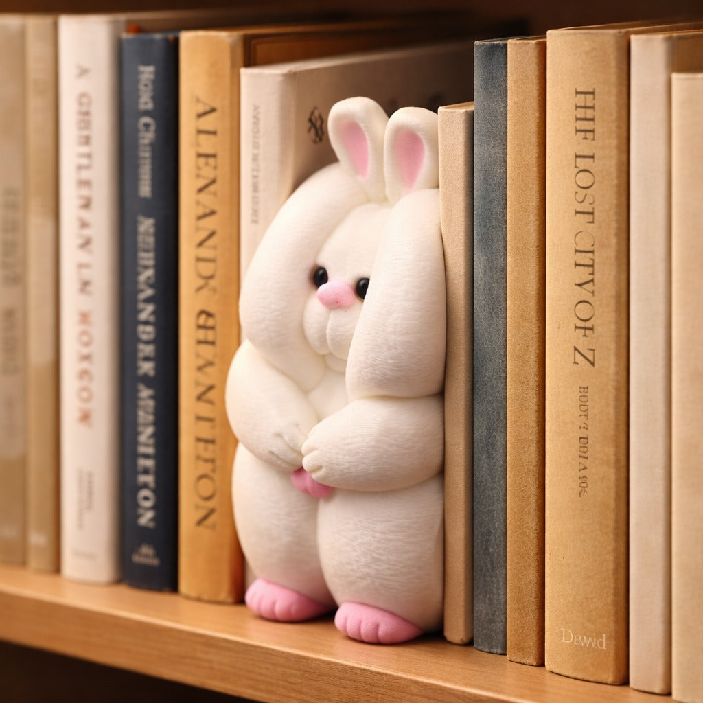 Shy Bunny Shelf Decor | Cozy Book Nook Accent