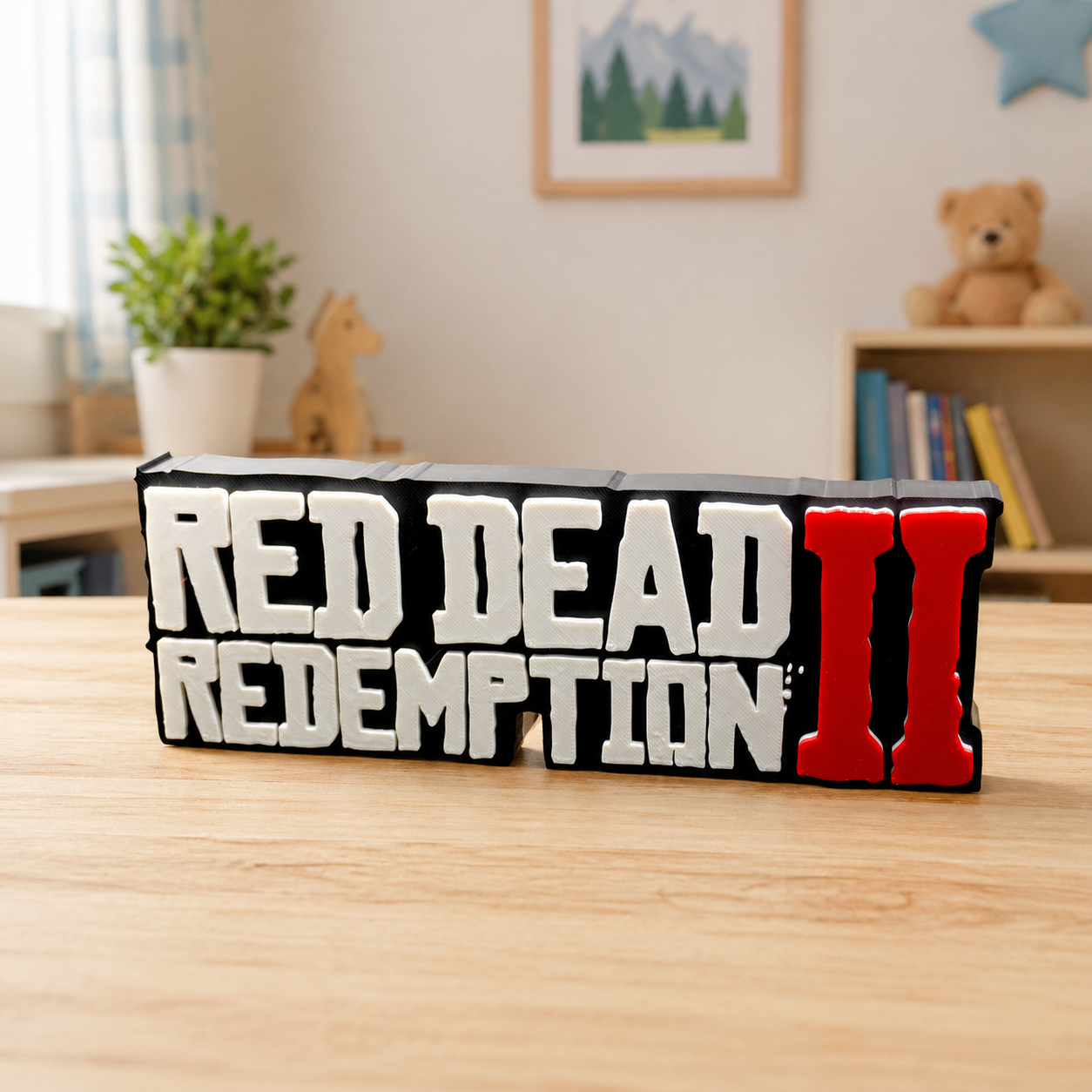 Redemption II Inspired 3D Desk Sign | Bold Gaming Room Decor | Gamer Gift Item