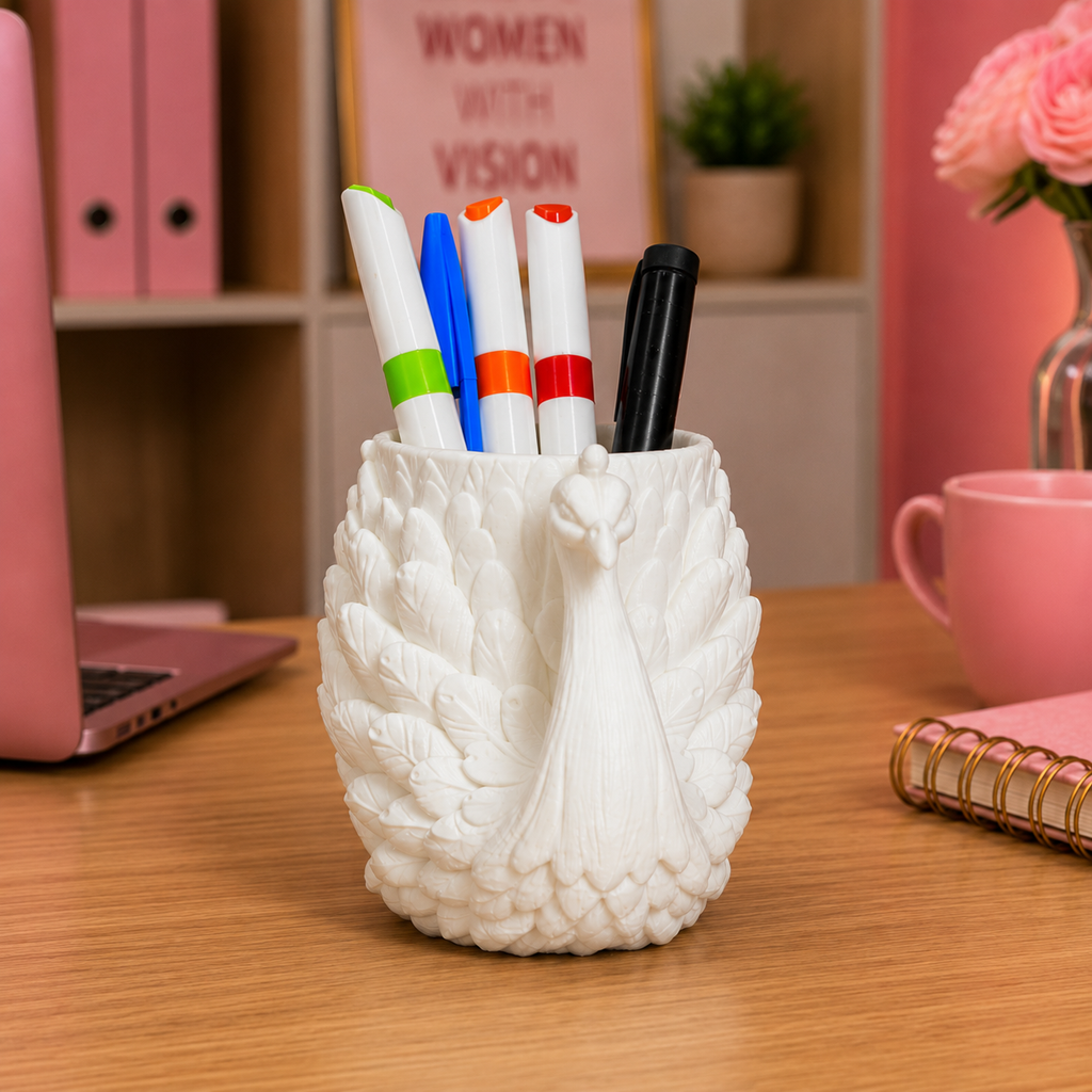 HOBIGO Peacock Pen Holder | Unique Gift for Students & Professionals