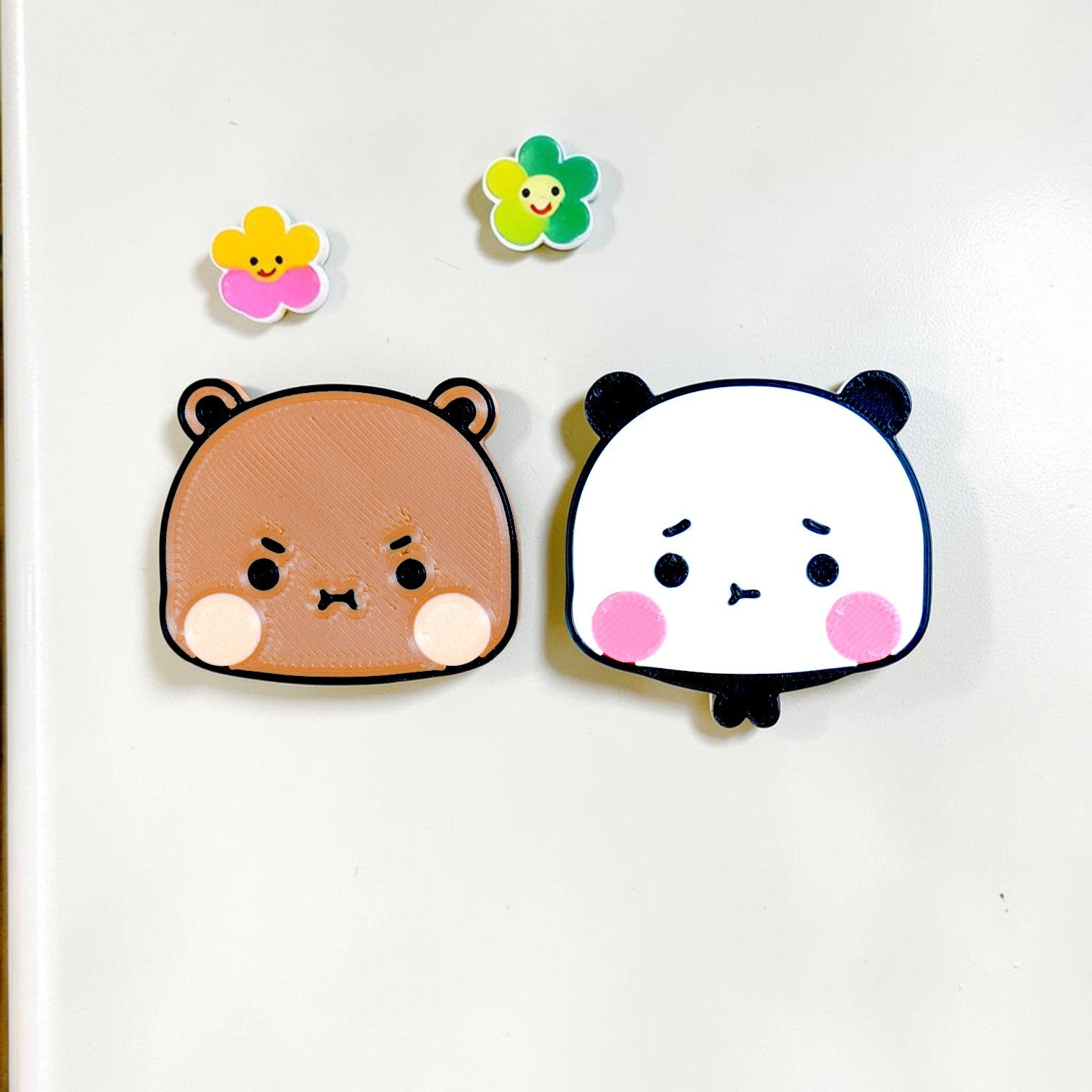 Bubu & Dudu Cute Fridge Magnets Set – Kawaii Cartoon Bear Magnetic Decor for Home & Kitchen