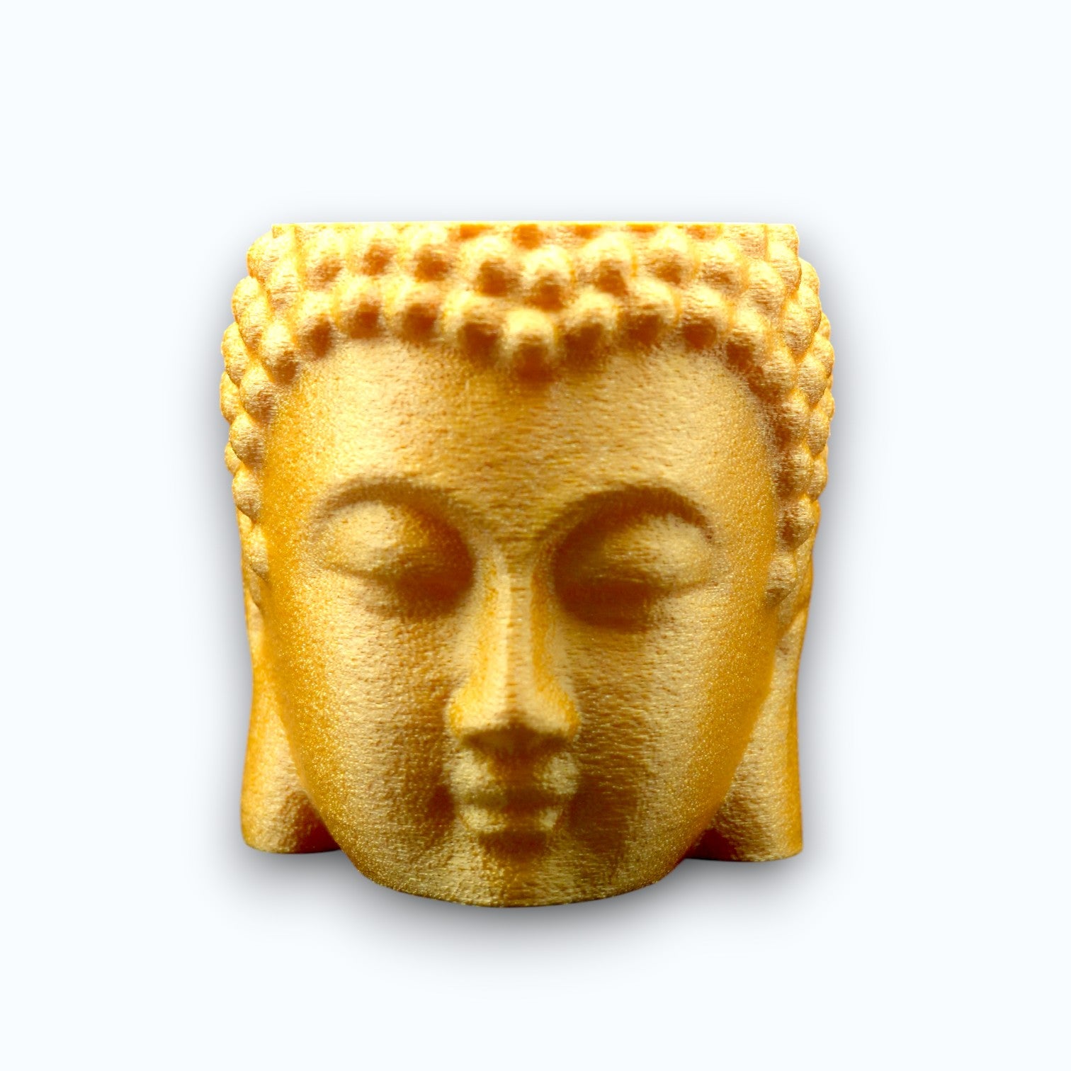 Golden & White Buddha Pen Holder – Aesthetic Zen Desk Organizer for Calm & Creative Workspaces