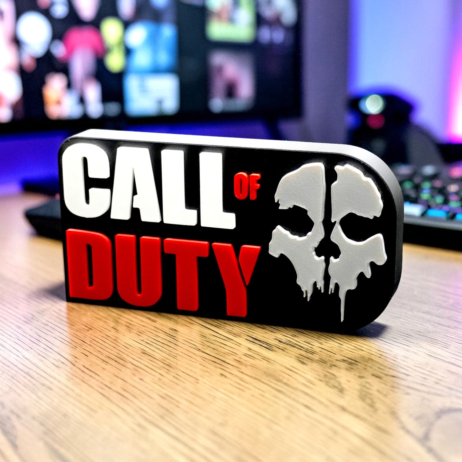 Call of Duty Skull Table Top | Gaming Desk Decor | COD Inspired Display