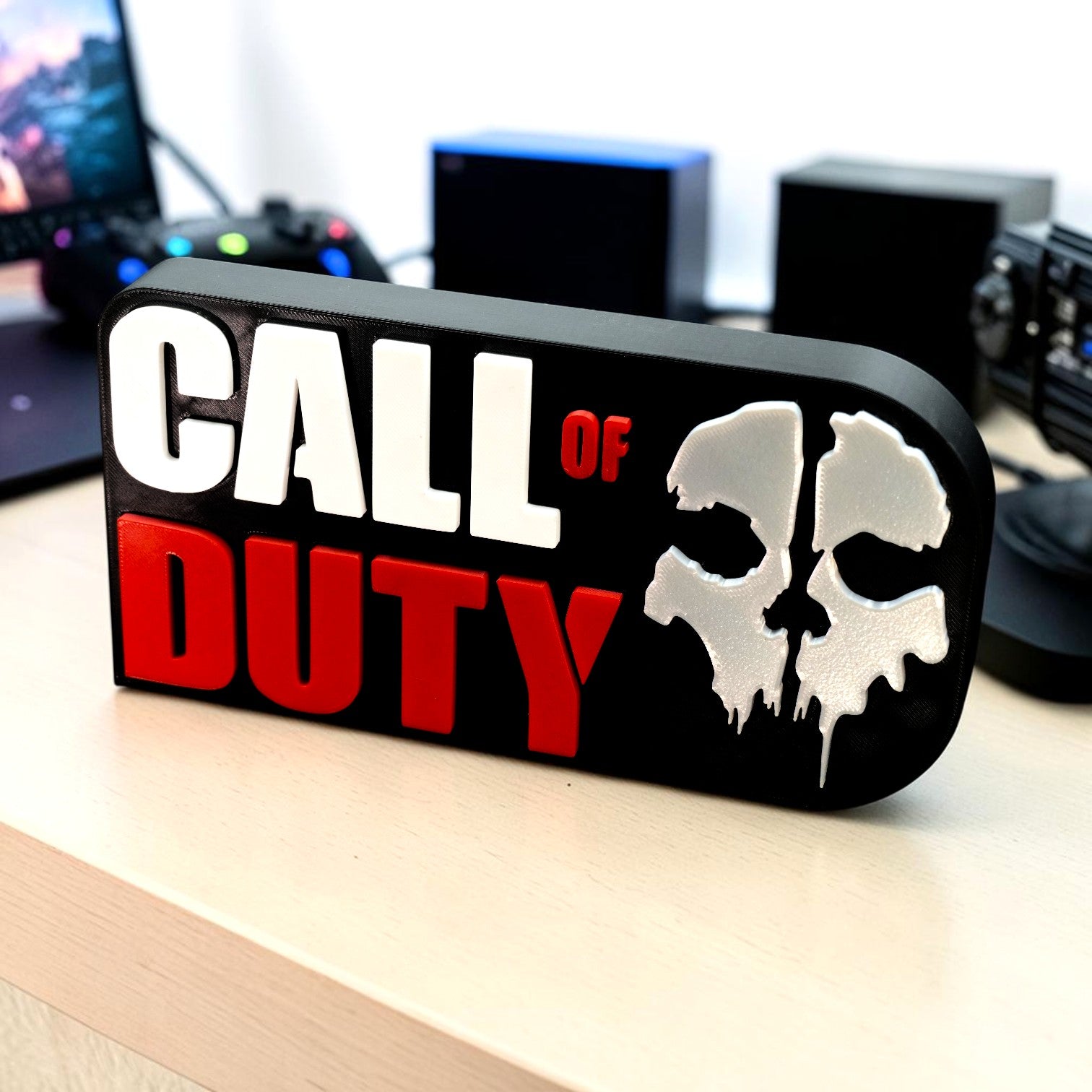 Call of Duty Skull Table Top | Gaming Desk Decor | COD Inspired Display