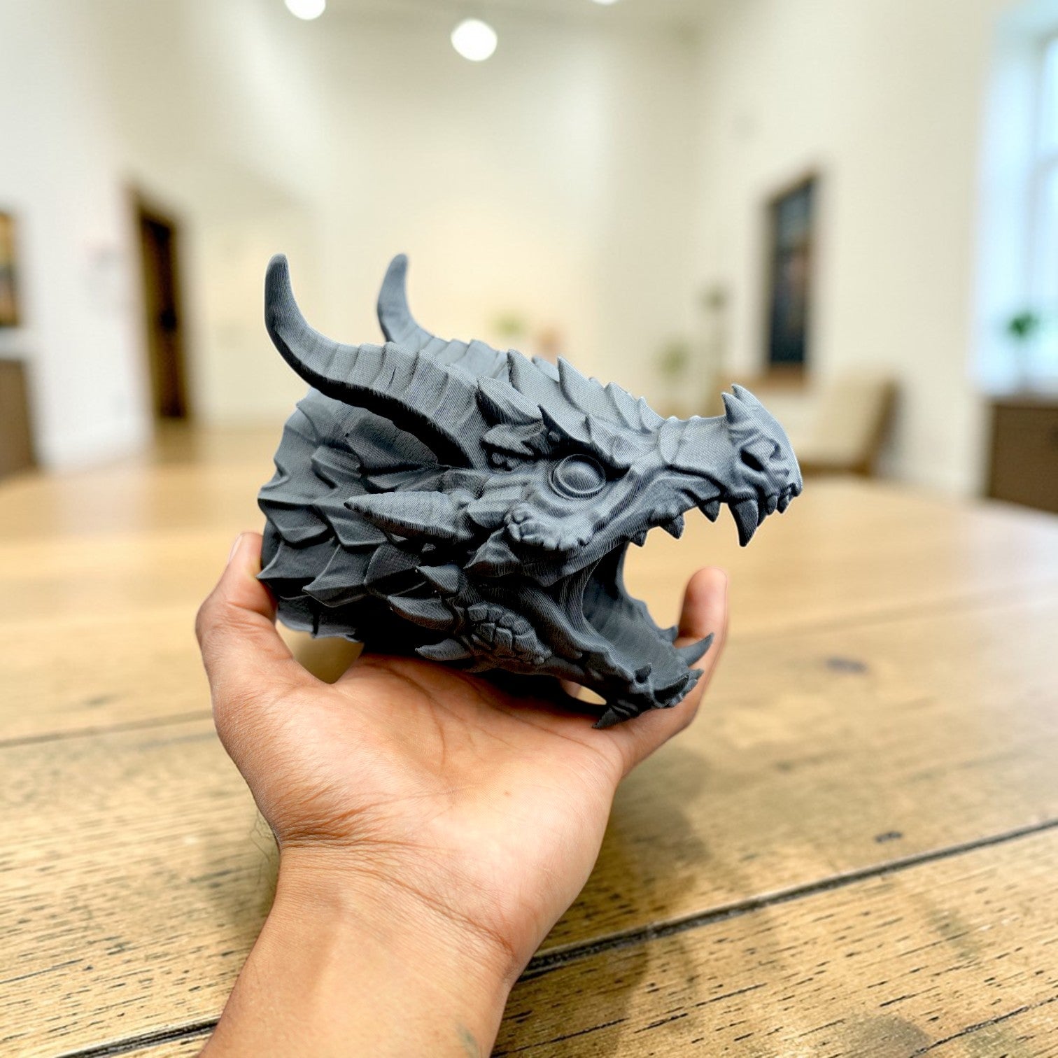 Dragon Skull Pen Holder – Fantasy Beast Desk Organizer | Gothic Style Stationery Stand