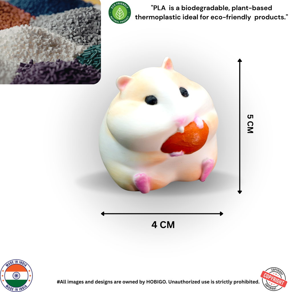 Kawaii Chubby Hamster Mini – Super Cute Desk Decor | Snack Lover Hamster Figurine