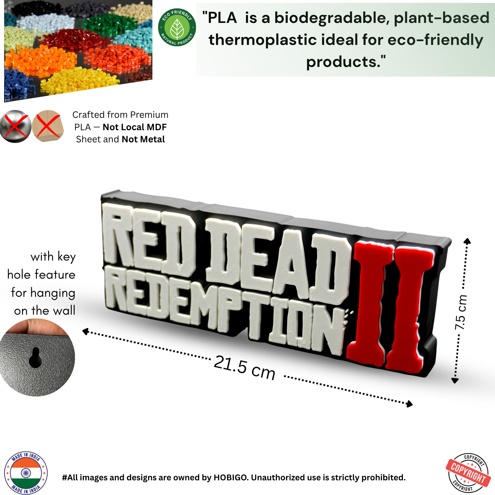 Redemption II Inspired 3D Desk Sign | Bold Gaming Room Decor | Gamer Gift Item
