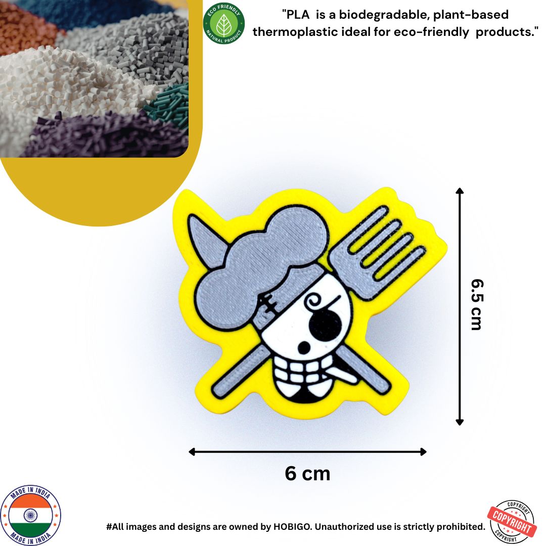 ONE PIECE THEME LUFFY YELLOW FRIDGE MAGNET. ANIME COLLECTIBLES