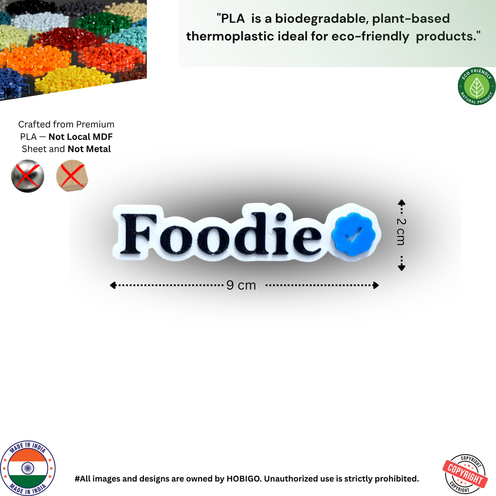 Verified Foodie Inspired 3D Printed Fridge Magnet for Food Lovers
