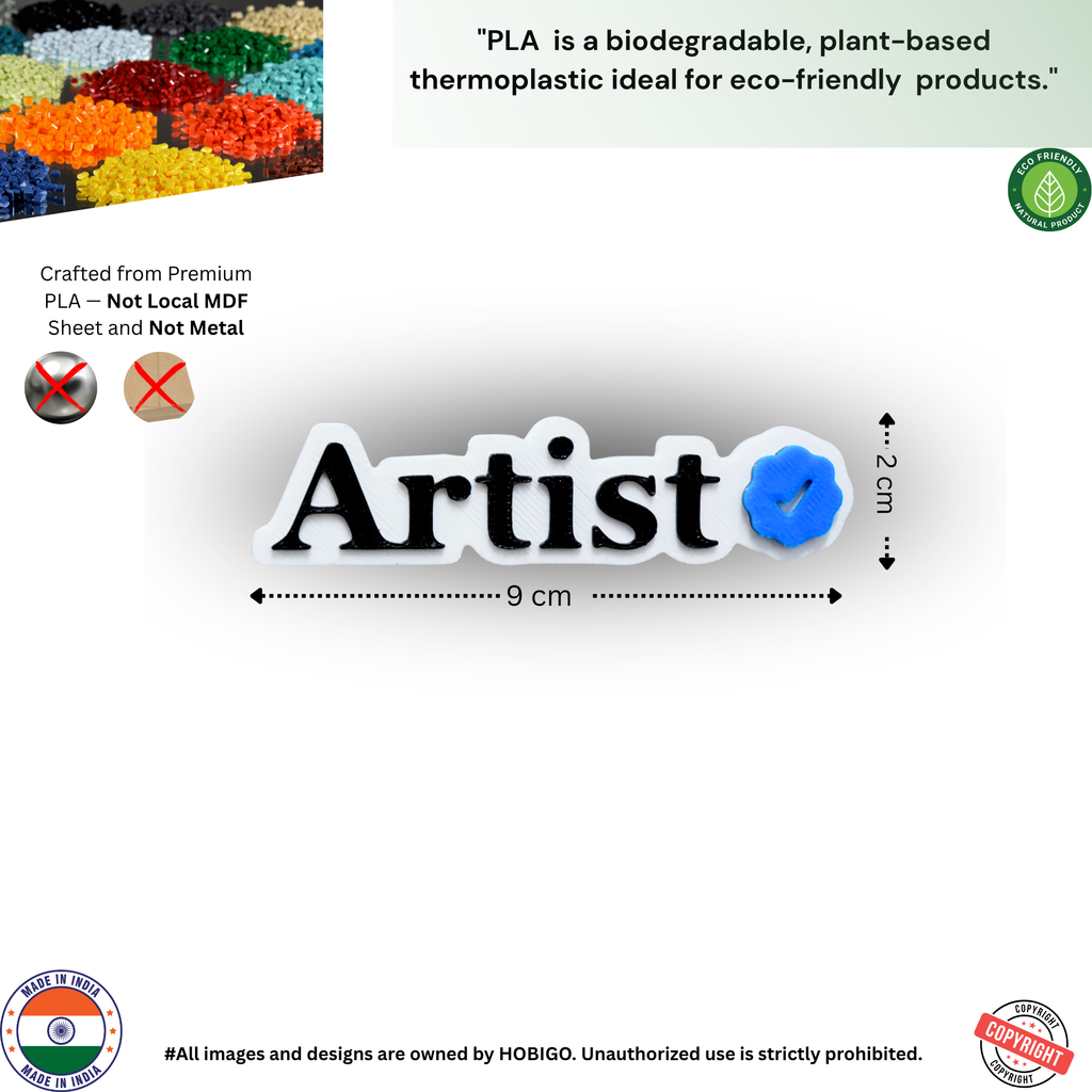 Modern Artist Fridge Magnet with Blue Checkmark Design