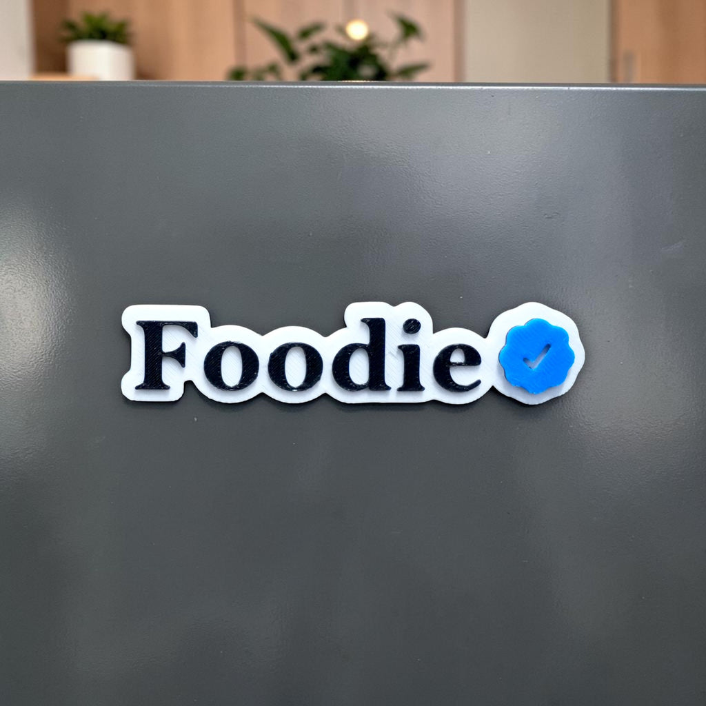 Verified Foodie Inspired 3D Printed Fridge Magnet for Food Lovers