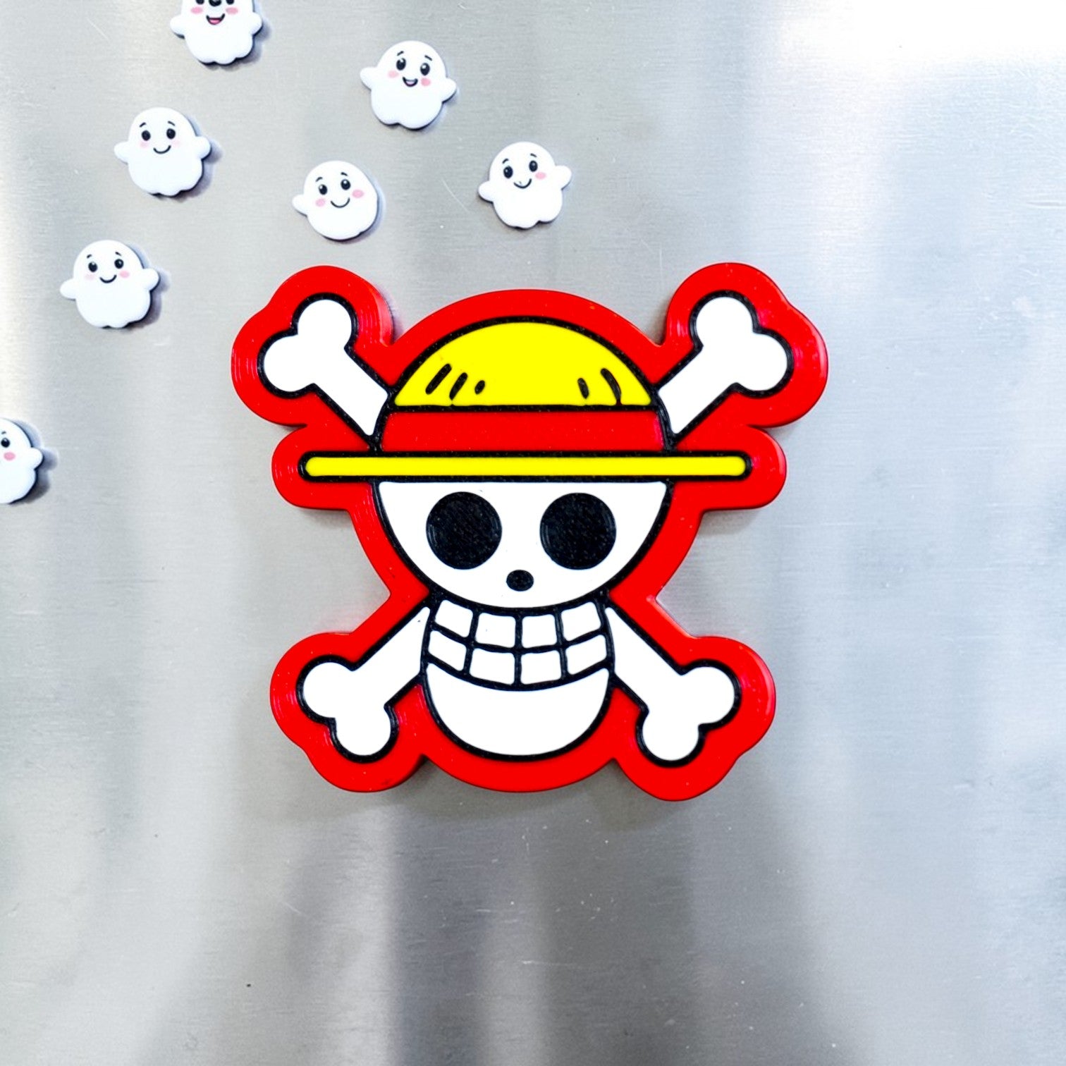 ONE PIECE THEME LUFFY RED FRIDGE MAGNET. ANIME COLLECTIBLES